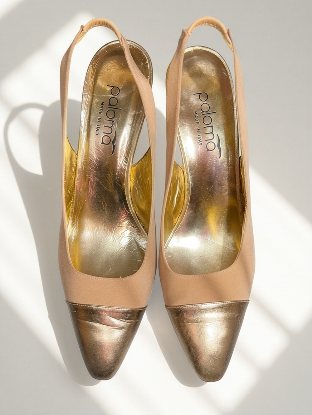 Vintage Paloma Made in Italy Cap-Toe Slingback Heels – Size 9.5 B